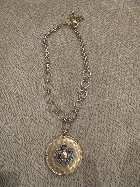 Chico's Jewelry - Chicos Two sided Gold-Tone Disc Pendant Necklace - Women's Jewelry